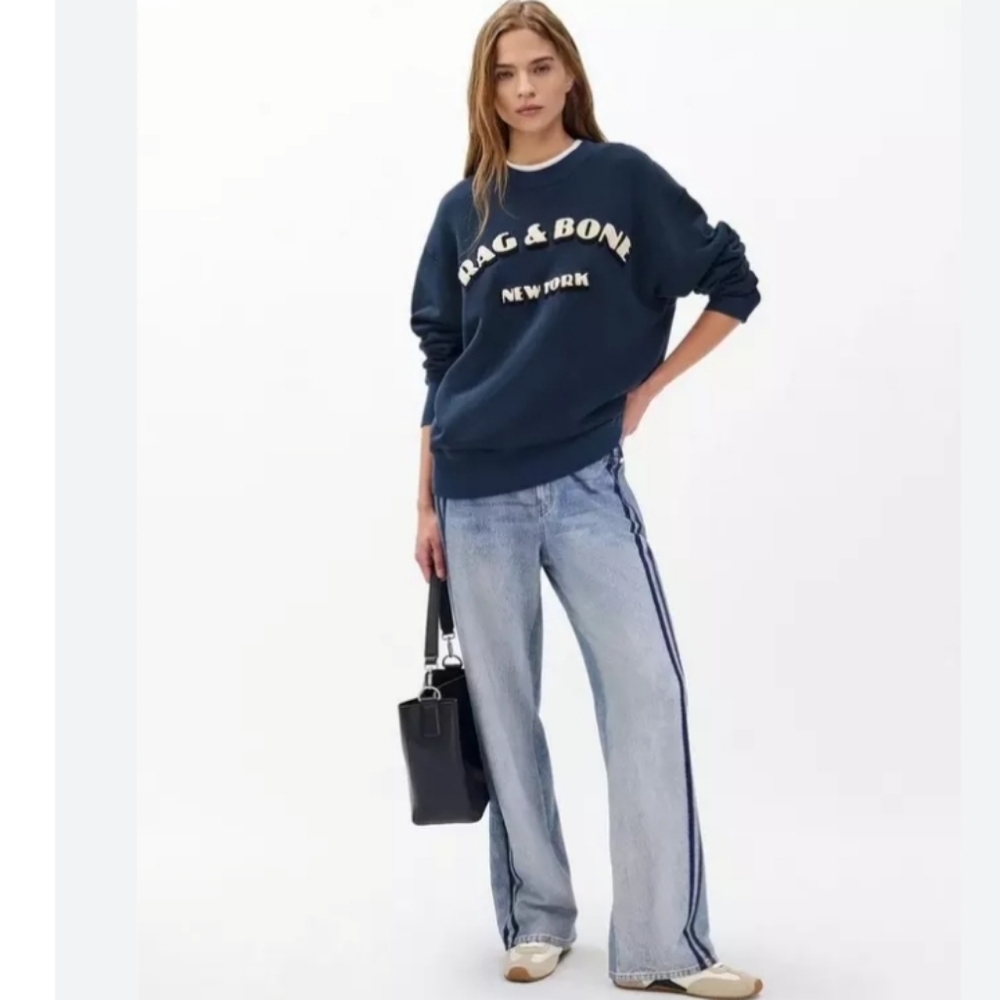 Rag & Bone Miramar Wide Leg Track Jean In Coney S NWT - Picture 11 of 16